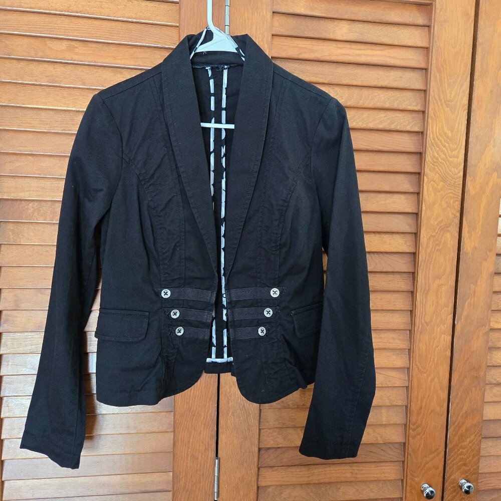 Cabi Style 329 Black Blazer Military Cropped Jacket Women's Size 4